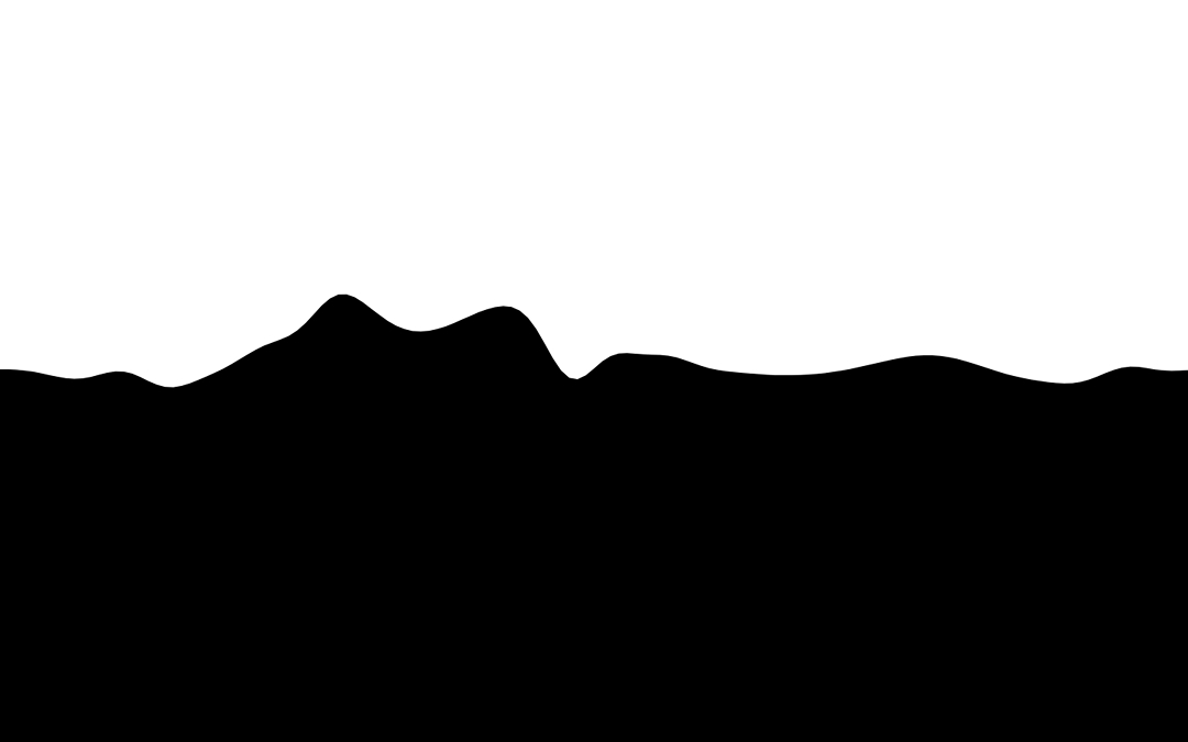 Creative coding piece CI-01: black landscape silhouette with an undulating contour