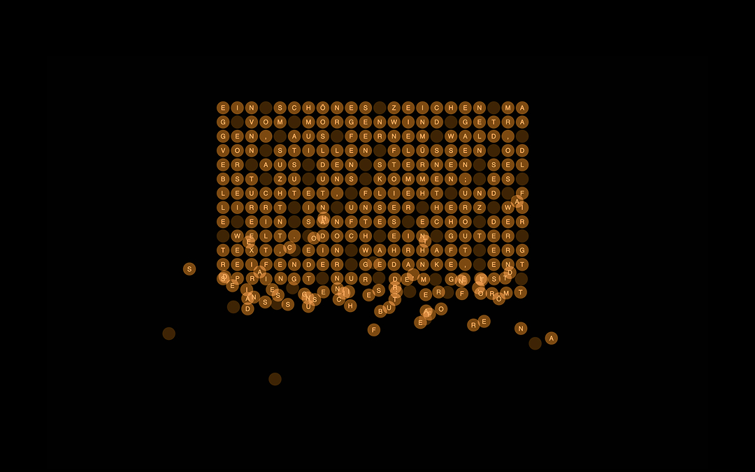CI-05: Grid of golden dots, with more dots flying into place