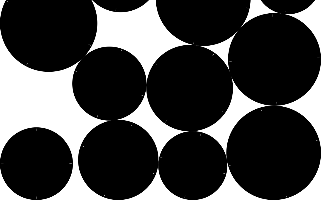CI-07: Large black circles lie densely packed on a white ground