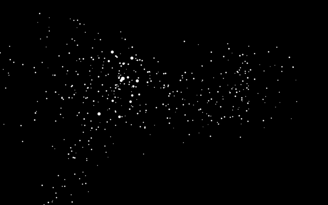 CI-13: Scattered white points of light like a drifting swarm